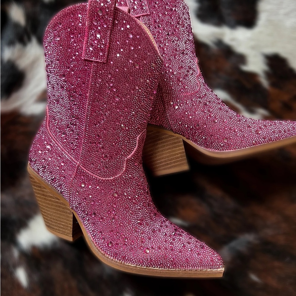 Pink Rhinestone Western Boots - Picture 7 of 10